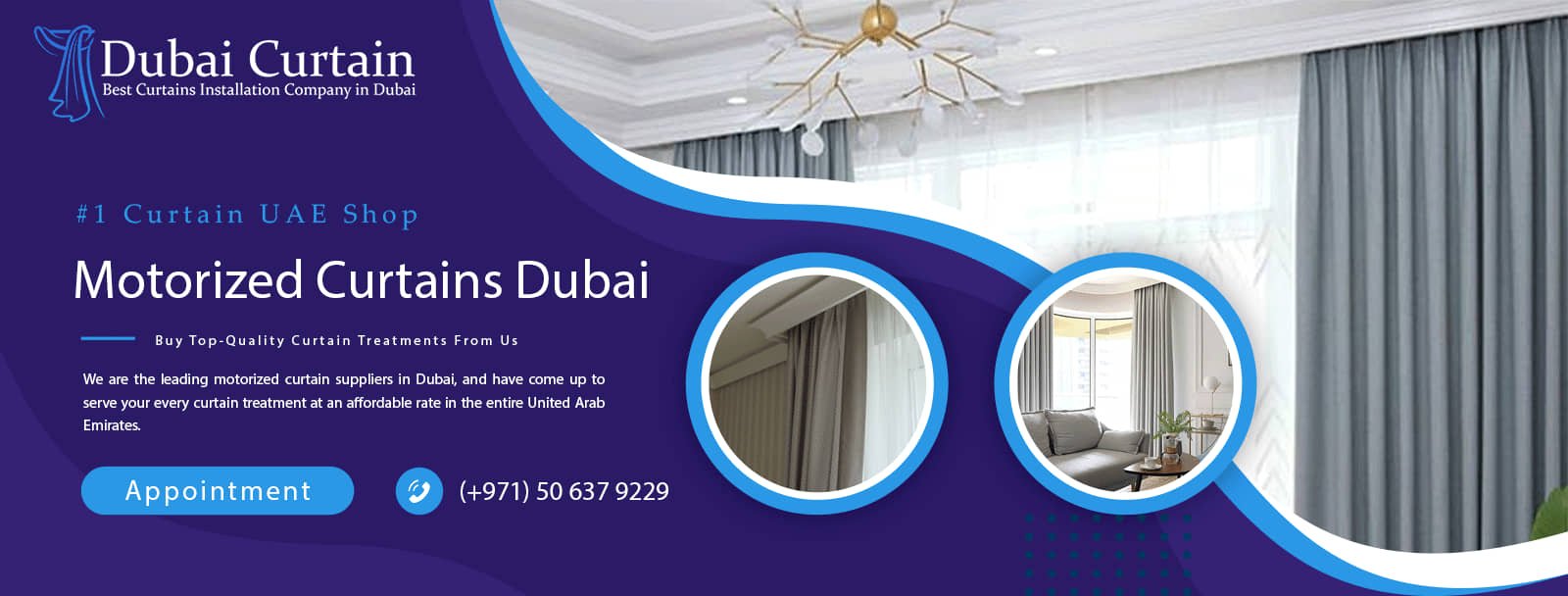 Buy Motorized Curtains Dubai 1 Remote Control Curtains