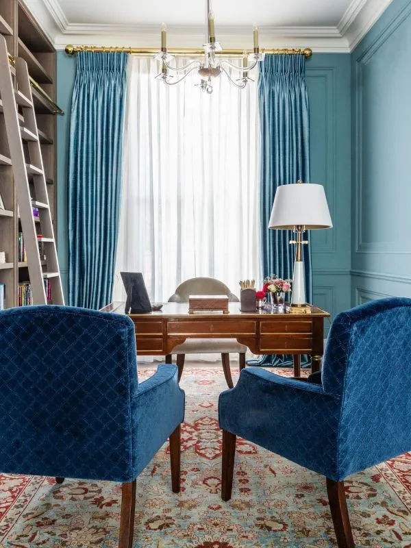 best blue color silk curtains in UAE