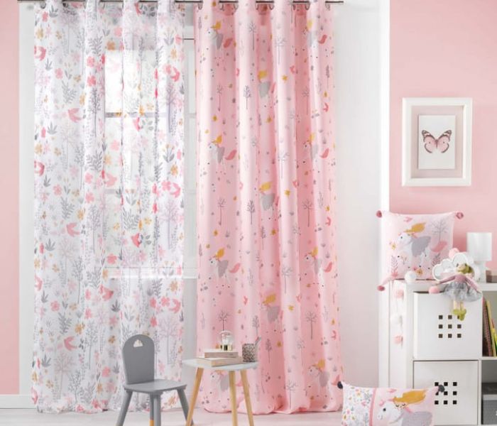 best quality curtains fabric in pink color