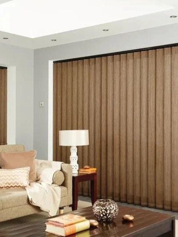 brown color vertical blinds Dubai