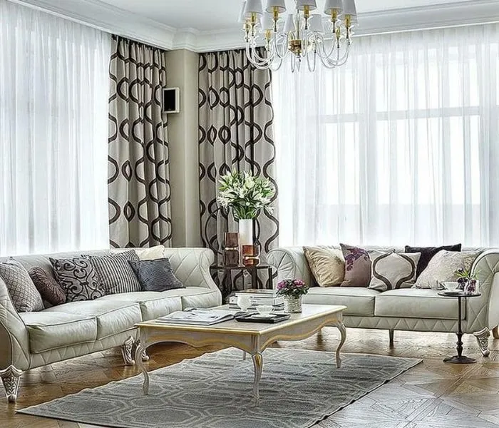 combination of curtains