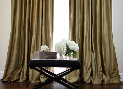 golden silk velvet curtains
