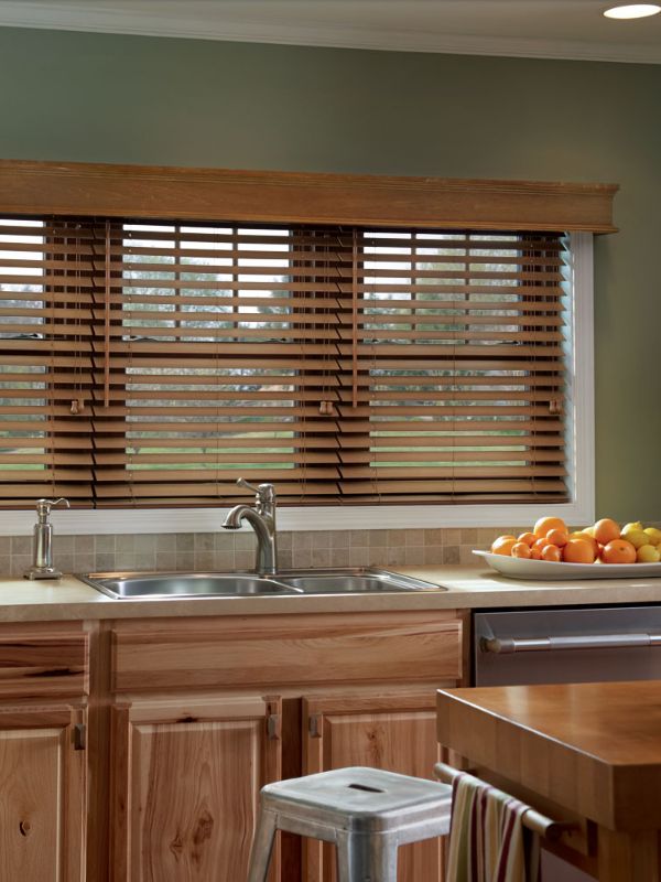 high quality wooden blinds in kitchen