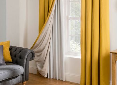 yellow color blackout curtains in dubai