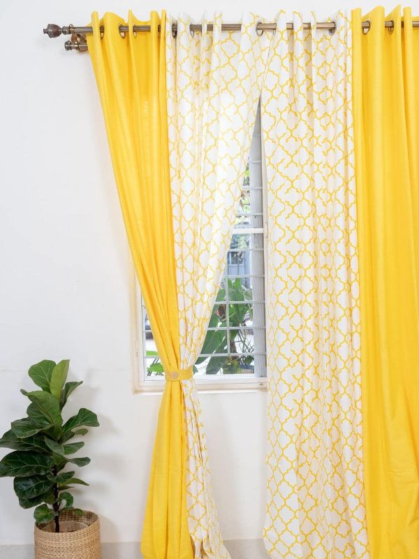 yellow color curtains for bedroom