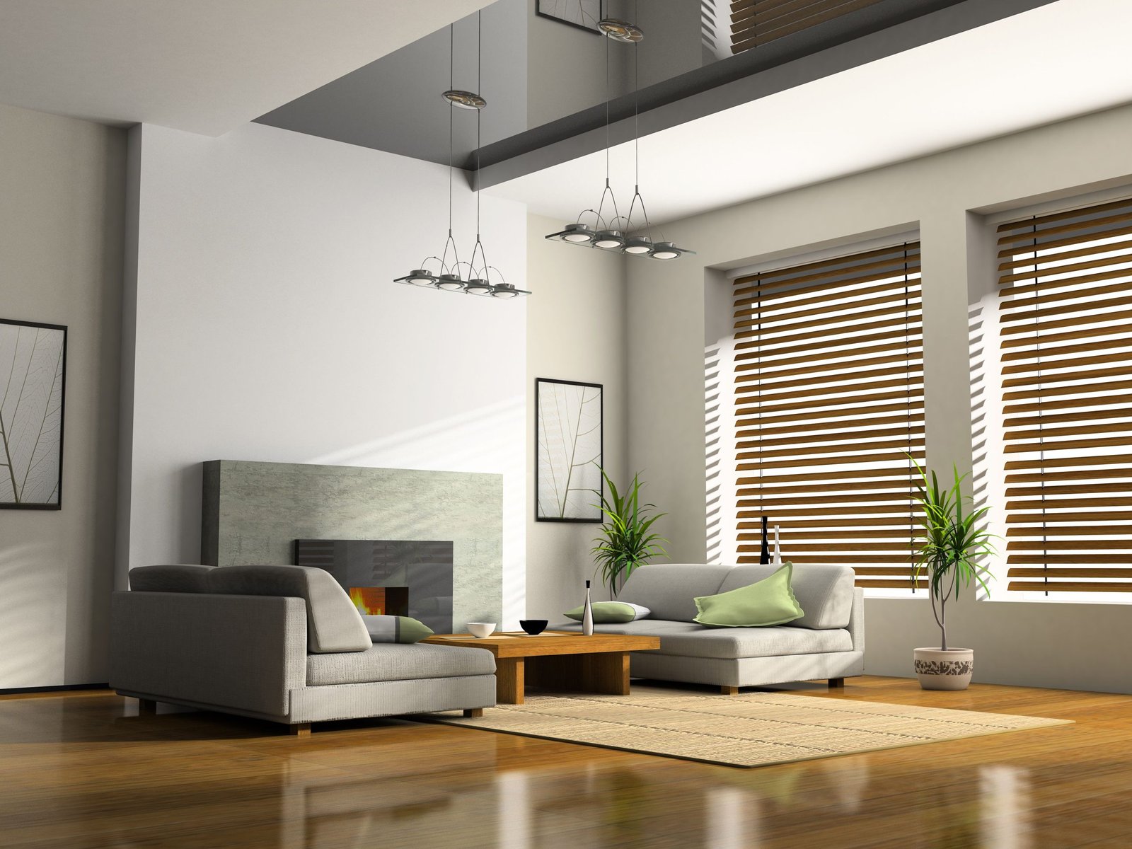 minimalist venetain blinds in living room Dubai