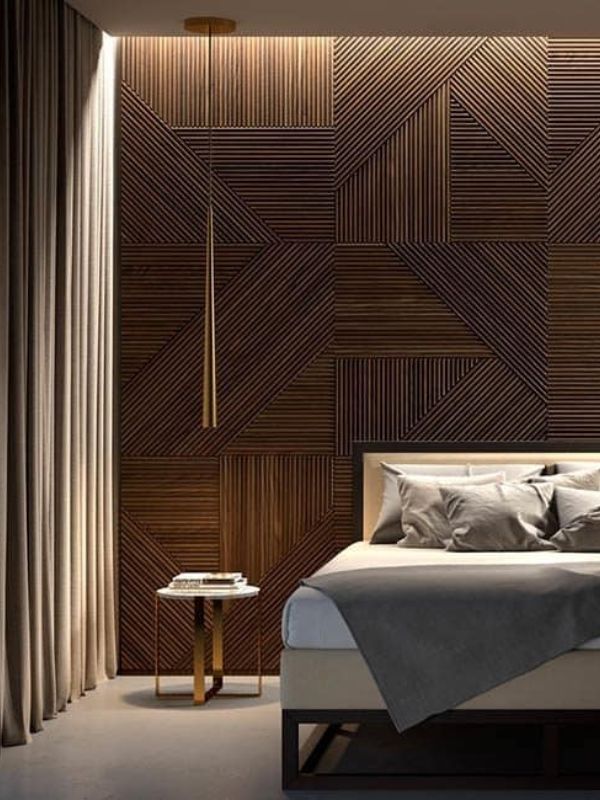 bedroom wooden wallpanels