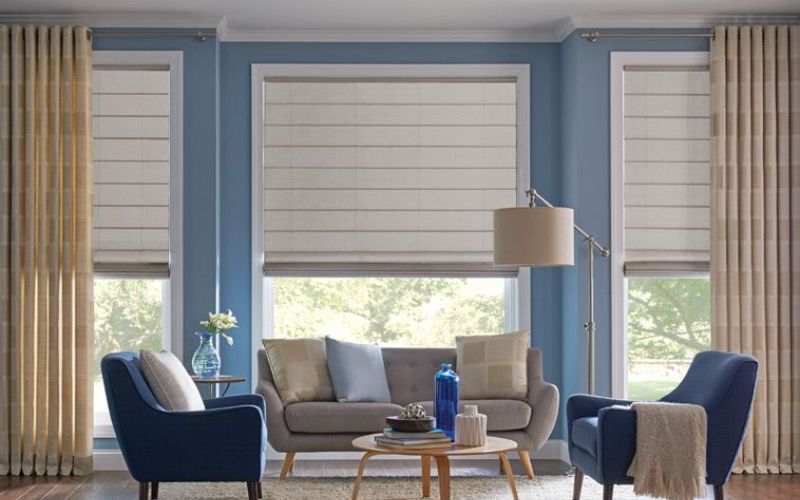 Roman Blinds With Curtain