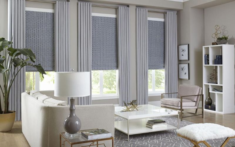 Stylish Roman Shades With Curtains