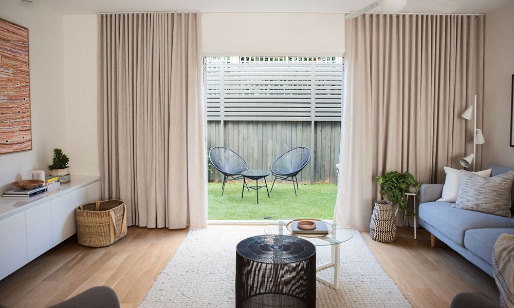 How wide should sliding door curtains be