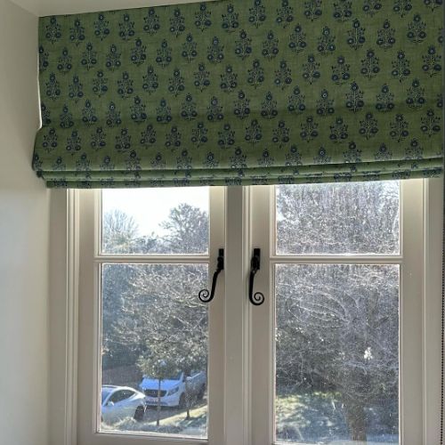 green color roman blinds in Dubai