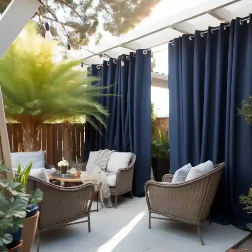 Blue outdoor curtains UAE