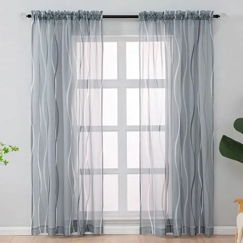 Grey White Sheer