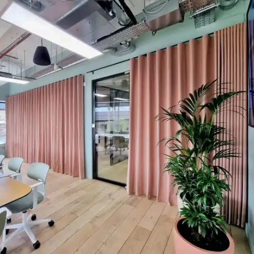 Pink color office curtains