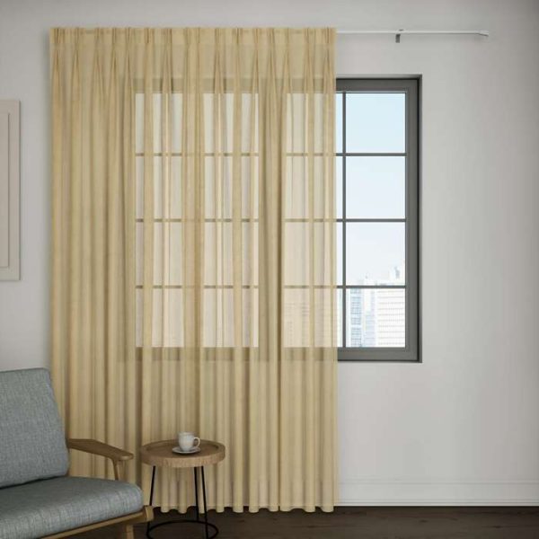 Sheer Curtain - Pinch Pleat - Beige 01