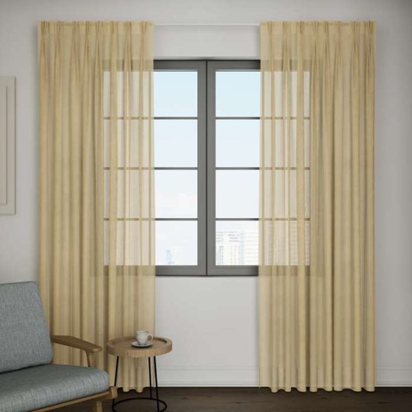 Sheer Curtain - Pinch Pleat - Beige 02