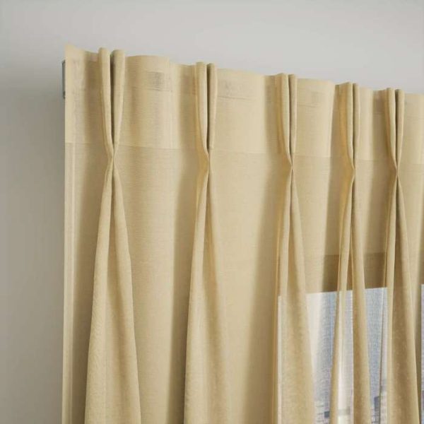 Sheer Curtain - Pinch Pleat - Beige