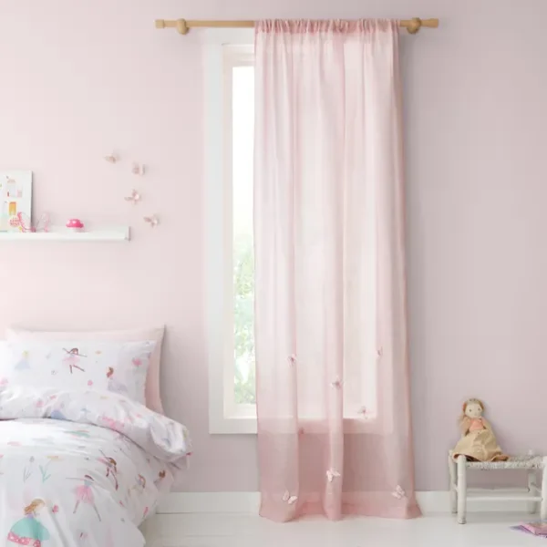Butterfly Slot Top Single Sheer Curtain