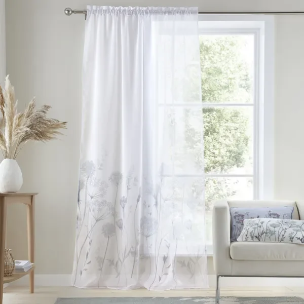 Catherine Lansfield Floral Sheer Curtains - Image 2