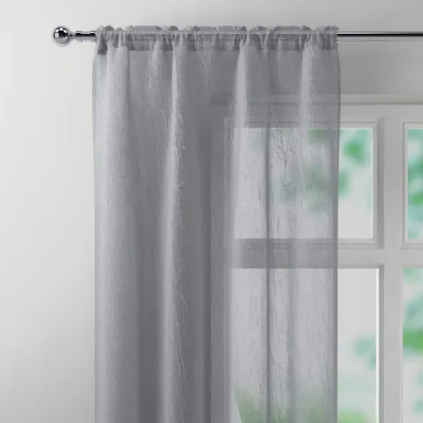 Crushed Slot Top Single Sheer Curtain