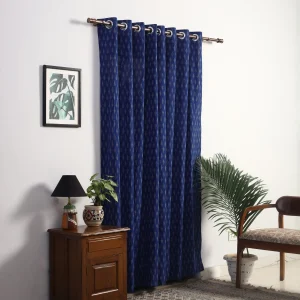 Blue - Cotton Door Pochampally Ikat Curtain