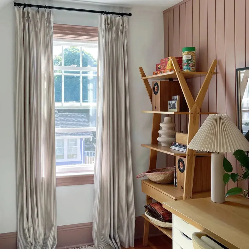 Britt Bengoechea Floral Print Linen Cotton Drapery Pleated