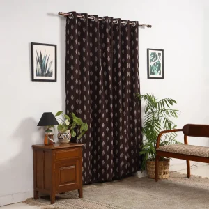 Brown - Cotton Door Pochampally Ikat Curtain