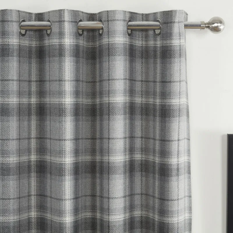Carnoustie Blackout Ready Made Eyelet Curtains Grey