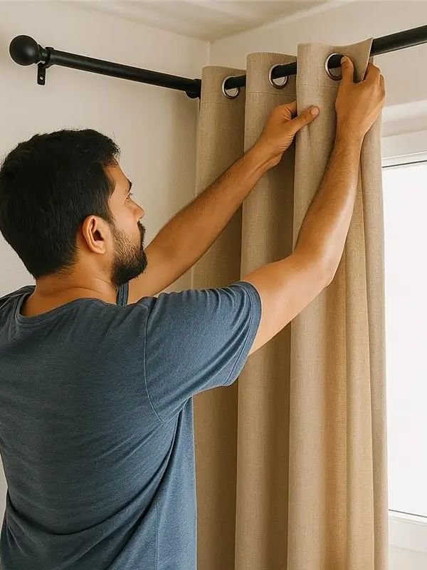 Chiffon Curtain Installation