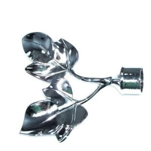 Chrome Twin Leaf Curtain Pole Finials
