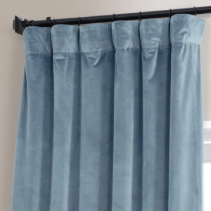 Copenhagen Blue Signature Plush Velvet Hotel Blackout Curtain