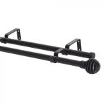 Double Steel Curtain Rod, Black 1.6–3 m