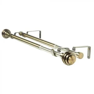 Double Steel Curtain Rod, Bronze 1.2–2.1 m