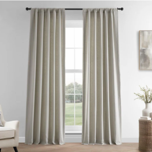 Fresh Khaki French Linen Room Darkening Curtain