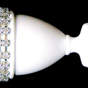 Gloss White Diamante Trophy Curtain Pole Finials