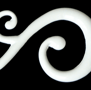 Gloss White Swirl Curtain Pole Finials