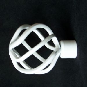 Gloss White Twisted Cage Curtain Pole Finials