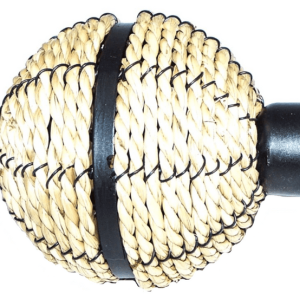 Matt Black Rope Ball Curtain Pole Finials