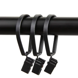 Pivot Curtain Rings w/ Clips for 1" Rod (Set of 10)
