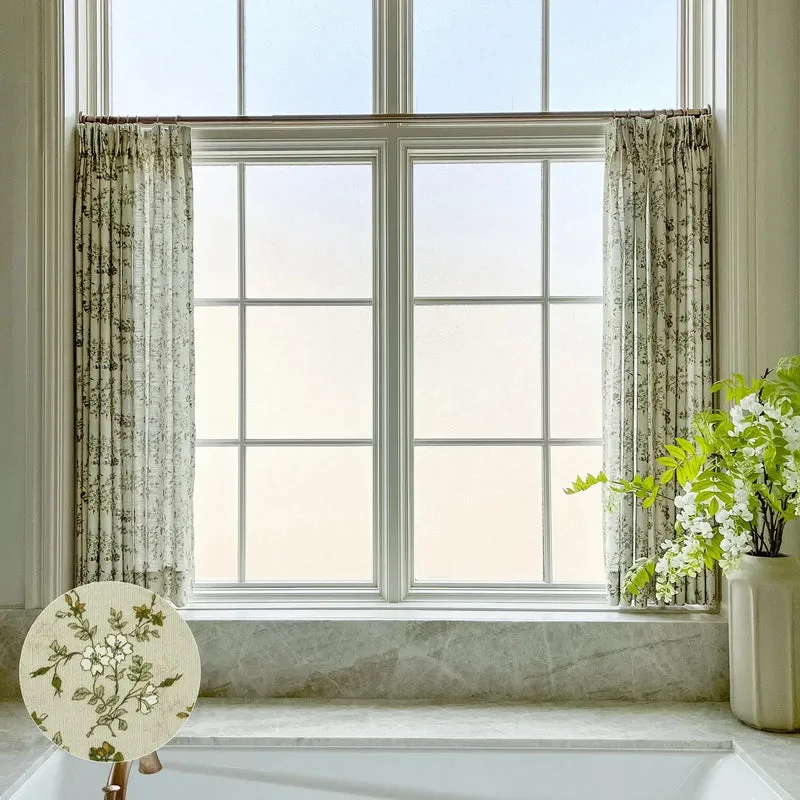 Sara Le Print Linen Pleated Cafe Curtains