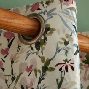 White Pointon Fields Lined Eyelet Curtains