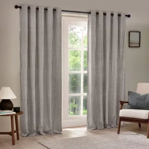 Yard Hebden Striped Eyelet Curtains