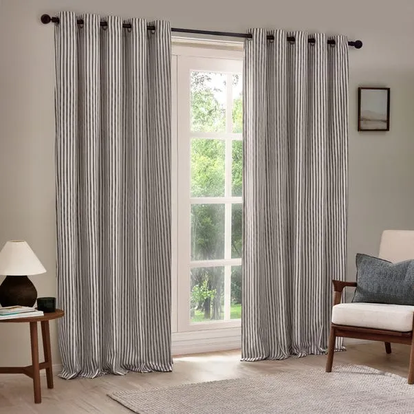 Yard Hebden Striped Eyelet Curtains
