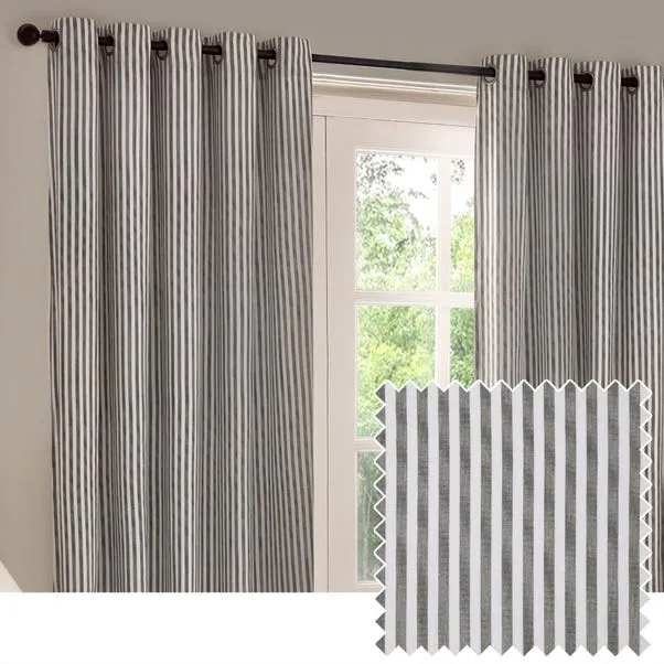 Yard Hebden Striped Eyelet Curtains