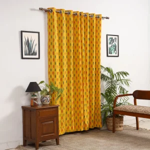 Yellow - Cotton Door Pochampally Ikat Curtain