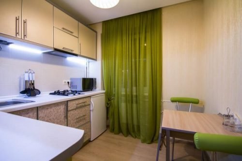 green color kitchen curtains