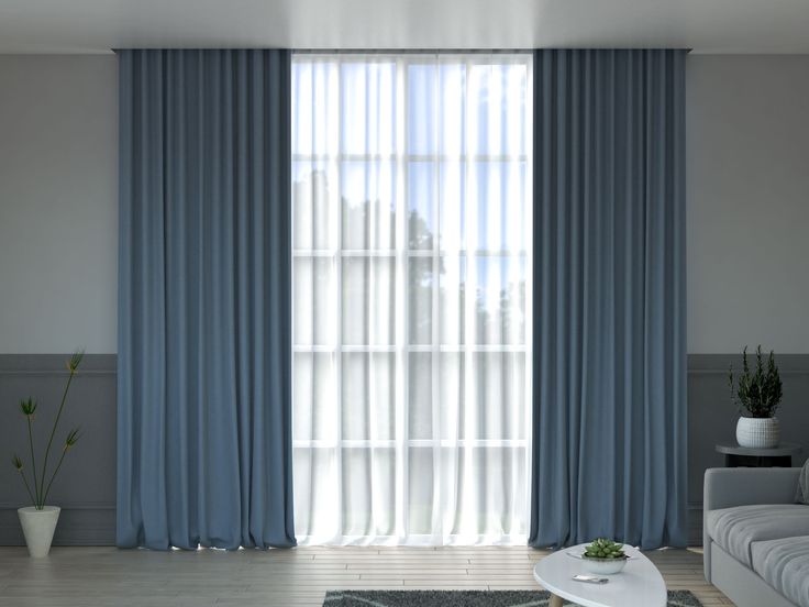 grey wall and curtains