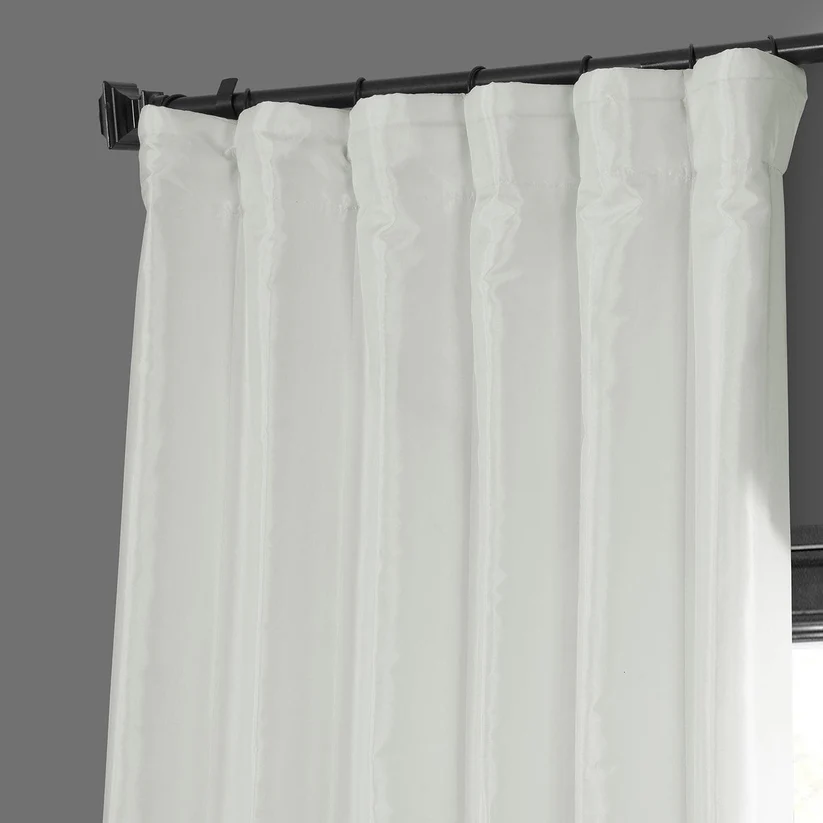 Eggshell Faux Silk Taffeta Blackout Curtains