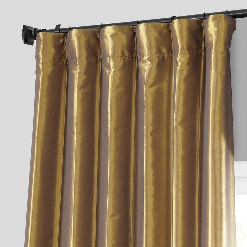 Golden Spice Faux Silk Taffeta Blackout Curtains