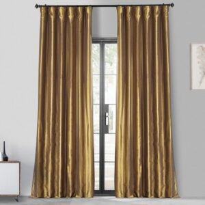 Golden Spice Faux Silk Taffeta Blackout Curtains